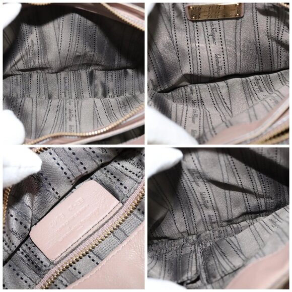 Salvatore Ferragamo Vala Shoulder Bag Leather Pink Gold Auth - Picture 15 of 16